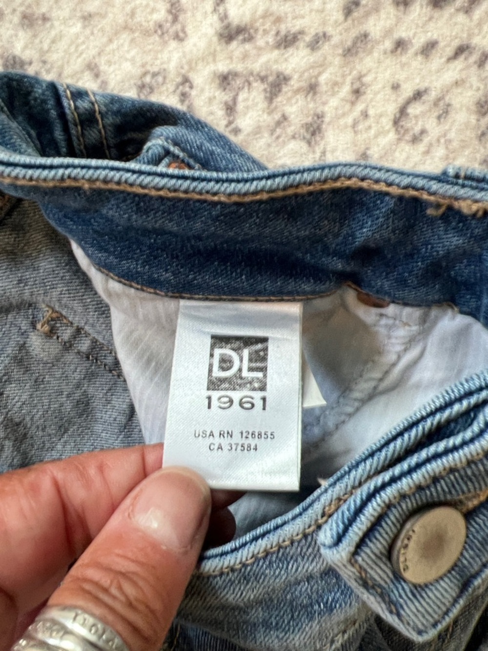 DL1961 Washed Blue Distressed Denim Shorts - Picture 4 of 9